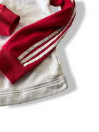 Vintage Adidas 3-stripe colourblock white & red full zip hoodie in L|L23W16|SKU 4826