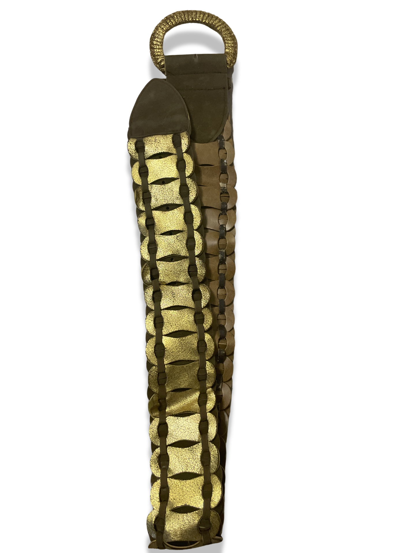 Rachels Closet Vintage y2k gold plated interlocking women's leather belt