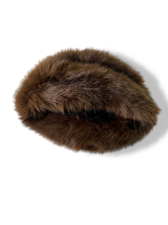 Vintage Zara brown faux fur winter hat| SKU 4830| size M