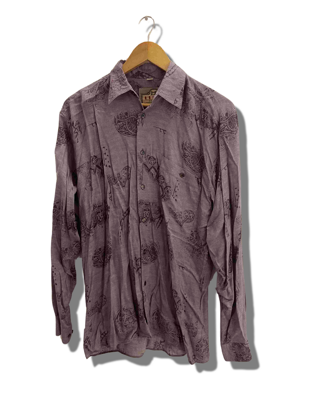 Vintage Limit purple abstract pattern small long sleeve shirt 