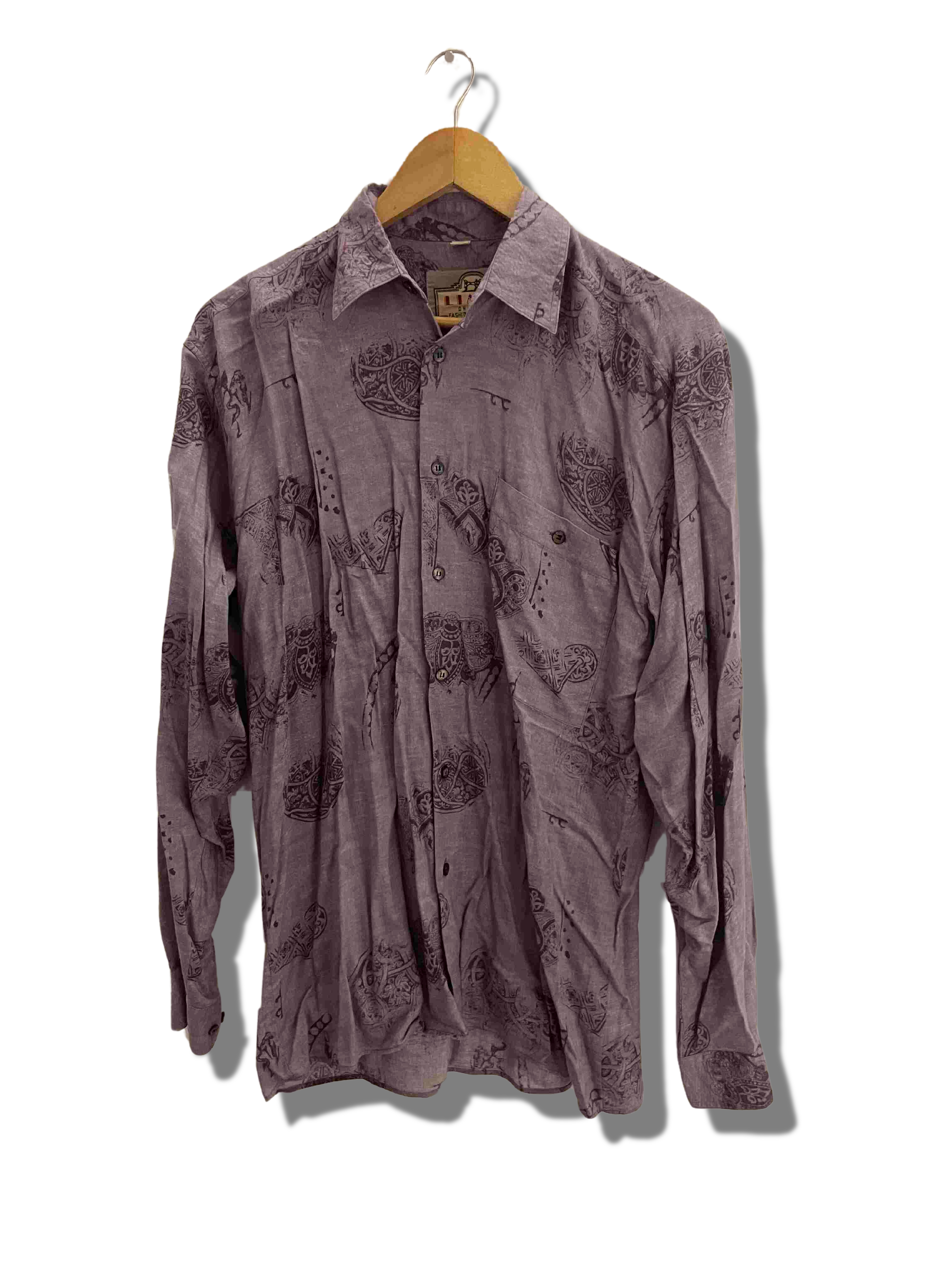 Vintage Limit purple abstract pattern small long sleeve shirt 