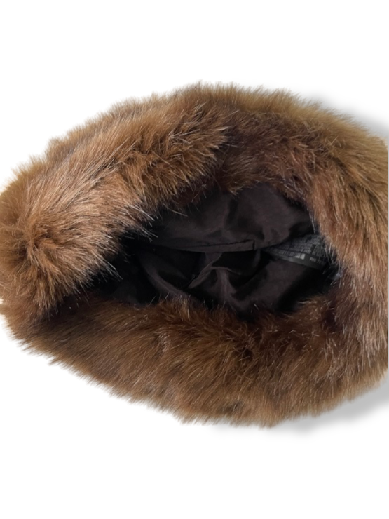 Vintage Zara brown faux fur winter hat| SKU 4830| size M