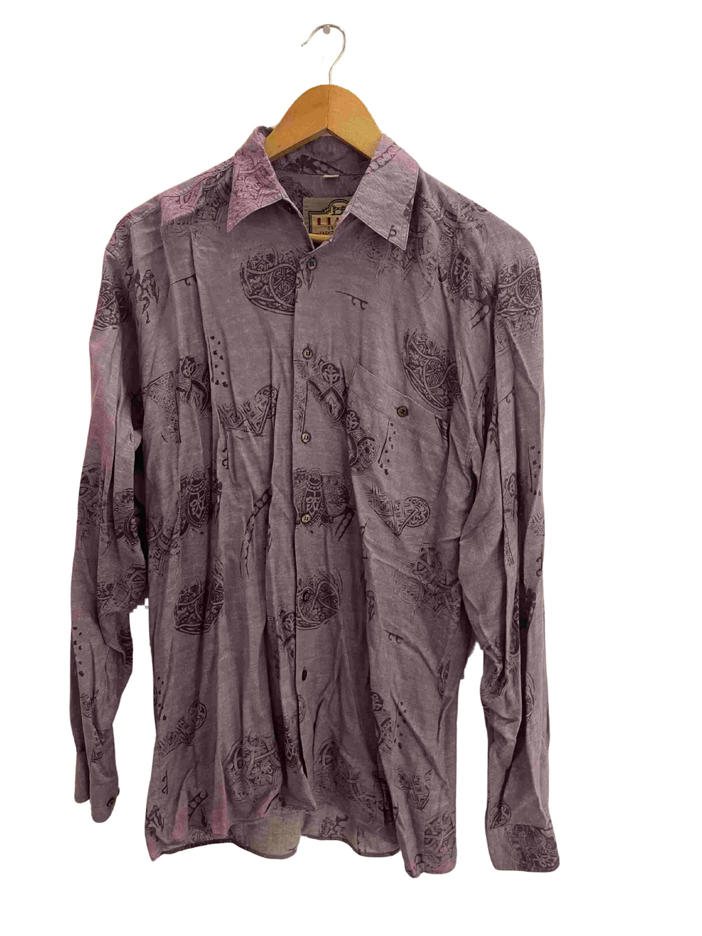 Vintage Limit purple abstract pattern small long sleeve shirt 