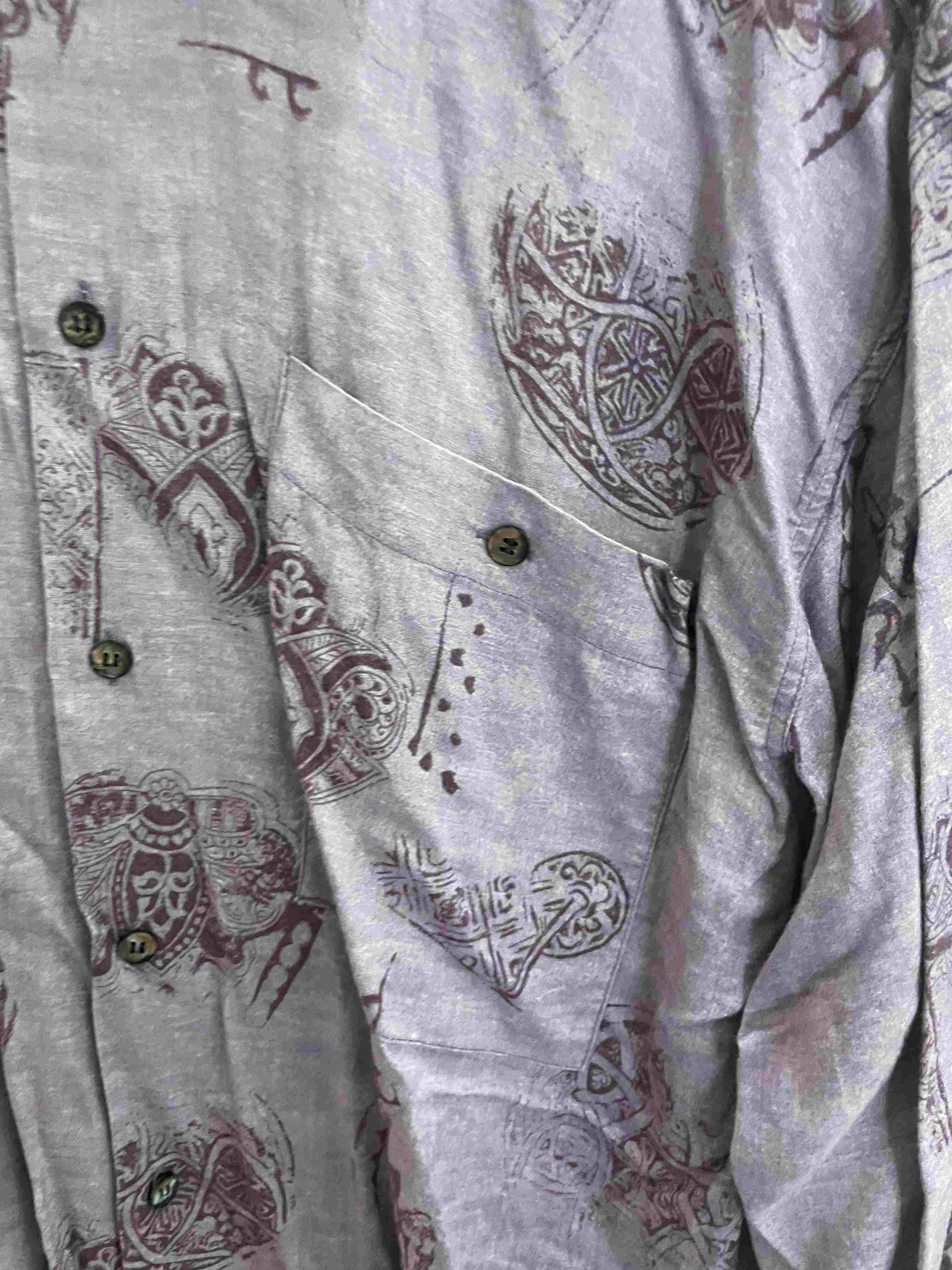 Vintage Limit purple abstract pattern small long sleeve shirt 