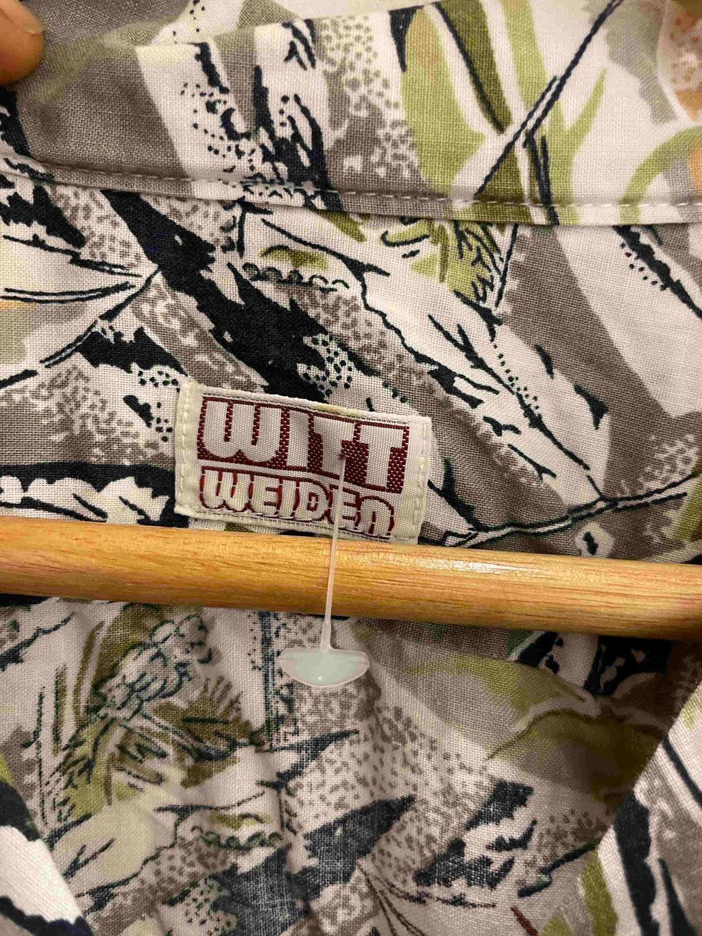 Vintage witt weider green abstract pattern medium short sleeve shirt