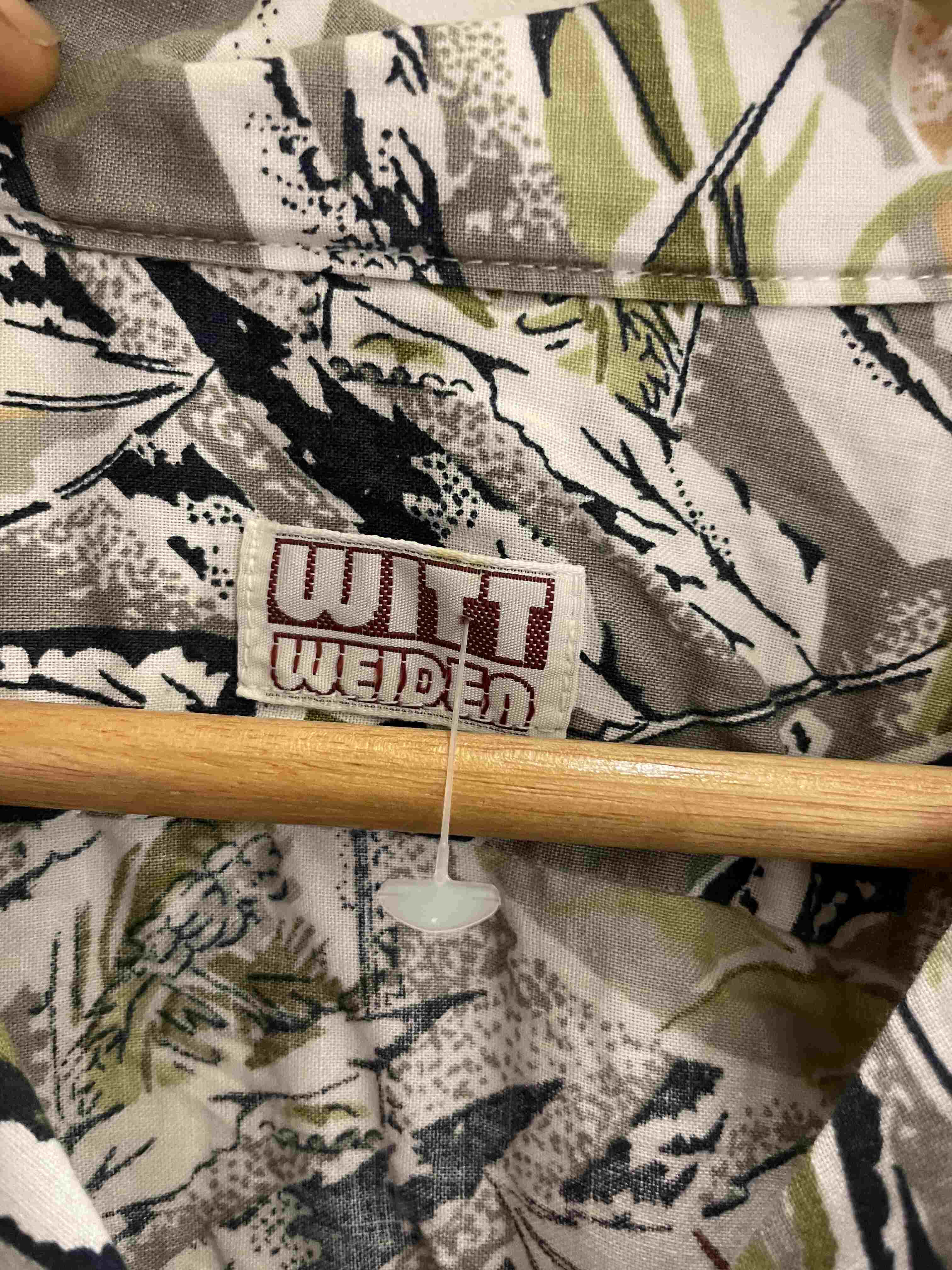 Vintage witt weider green abstract pattern medium short sleeve shirt