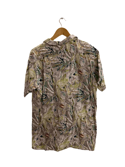 Vintage witt weider green abstract pattern medium short sleeve shirt