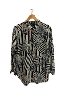 Vintage H&M black and white floral pattern medium women shirt