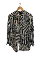 Vintage H&M black and white floral pattern medium women shirt