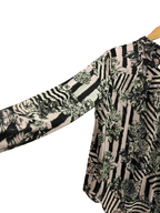 Vintage H&M black and white floral pattern medium women shirt