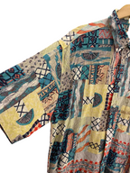 Vintage greenfield multi festive abstract pattern short sleeve medium shirt