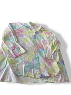 VINTAGE BERSHKA MULTI-COLOUR TYE DYE PRINT COLLARED SHIRT IN S|L30 W26|SKU 4835