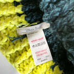 Vintage White stuff green & yellow wool knitted beanie hat|SKU 6337