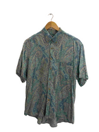 Vintage coupdeciea blue abstract pattern mens shirt size XL