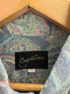 Vintage coupdeciea blue abstract pattern mens shirt size XL