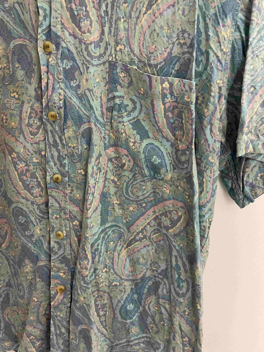 Vintage coupdeciea blue abstract pattern mens shirt size XL
