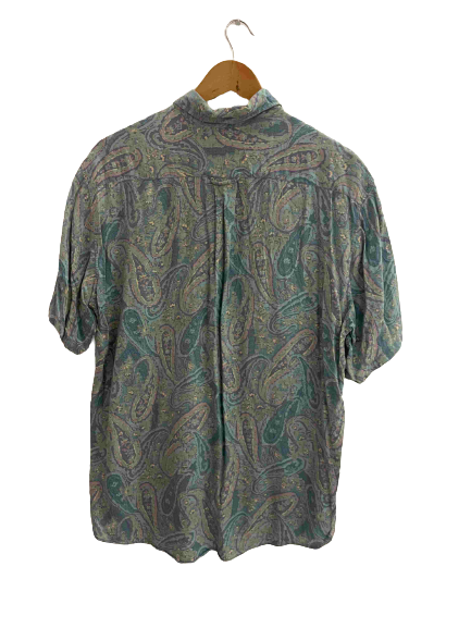 Vintage coupdeciea blue abstract pattern mens shirt size XL