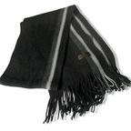 Vintage women grey cashmere arcylic rectangular scarf|L70 W9|SKU 6339