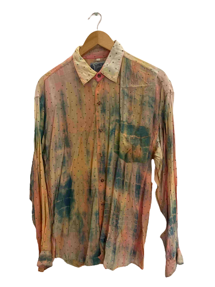 Vintage globe trotter peach long sleeve shirt size M