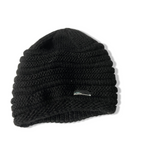 Vintage women black knitted beanie hat|SKU 6341