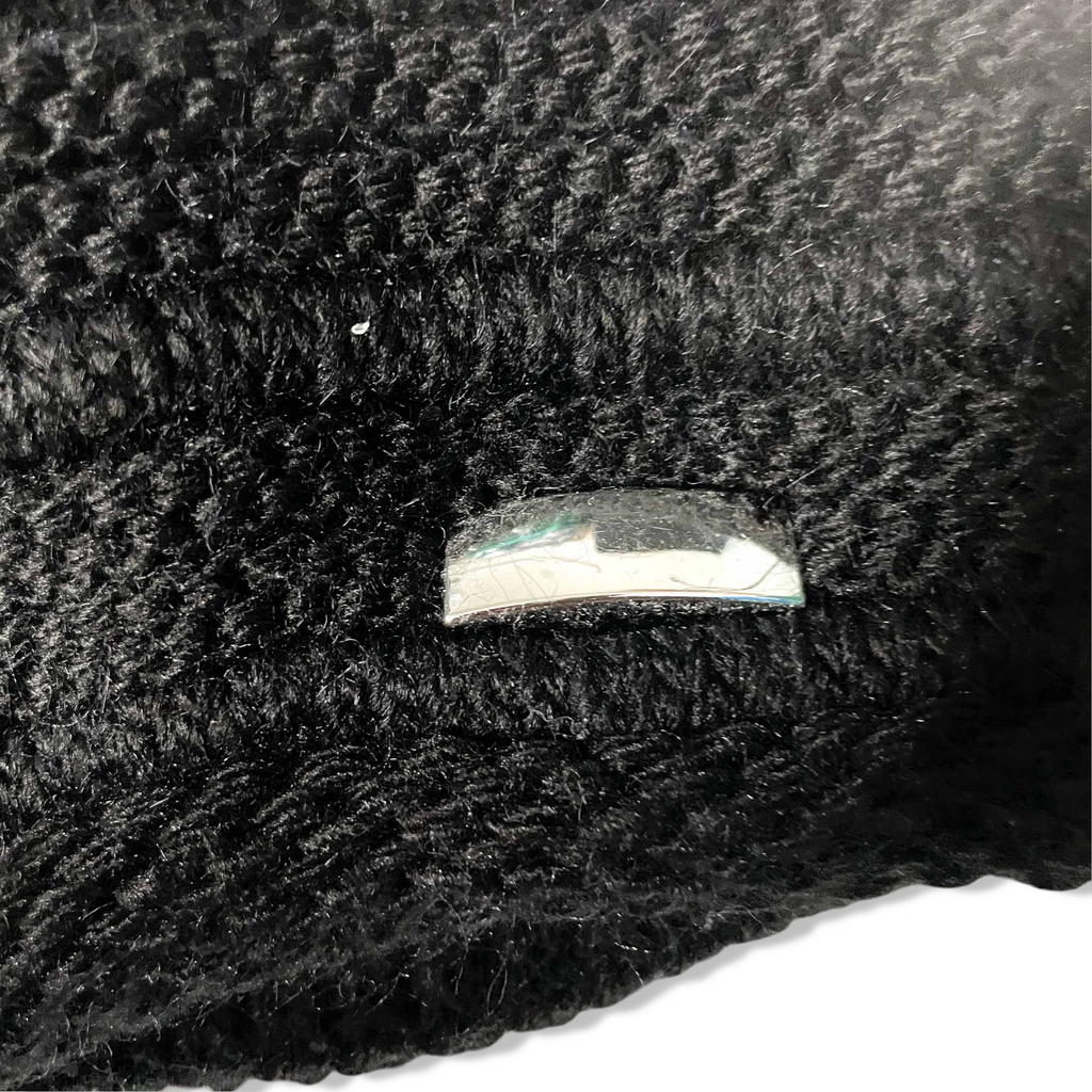 Vintage women black knitted beanie hat|SKU 6341