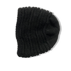 Vintage women black knitted beanie hat|SKU 6341