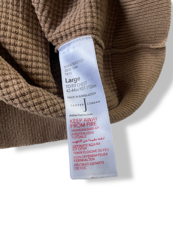 Vintage men's Jasper Conran crew neck brown sweatshirt in L| L29W21|SKU 4838