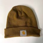 Vintage brown cotton winter unisex Carhartt logo print beanie| SKU 6343