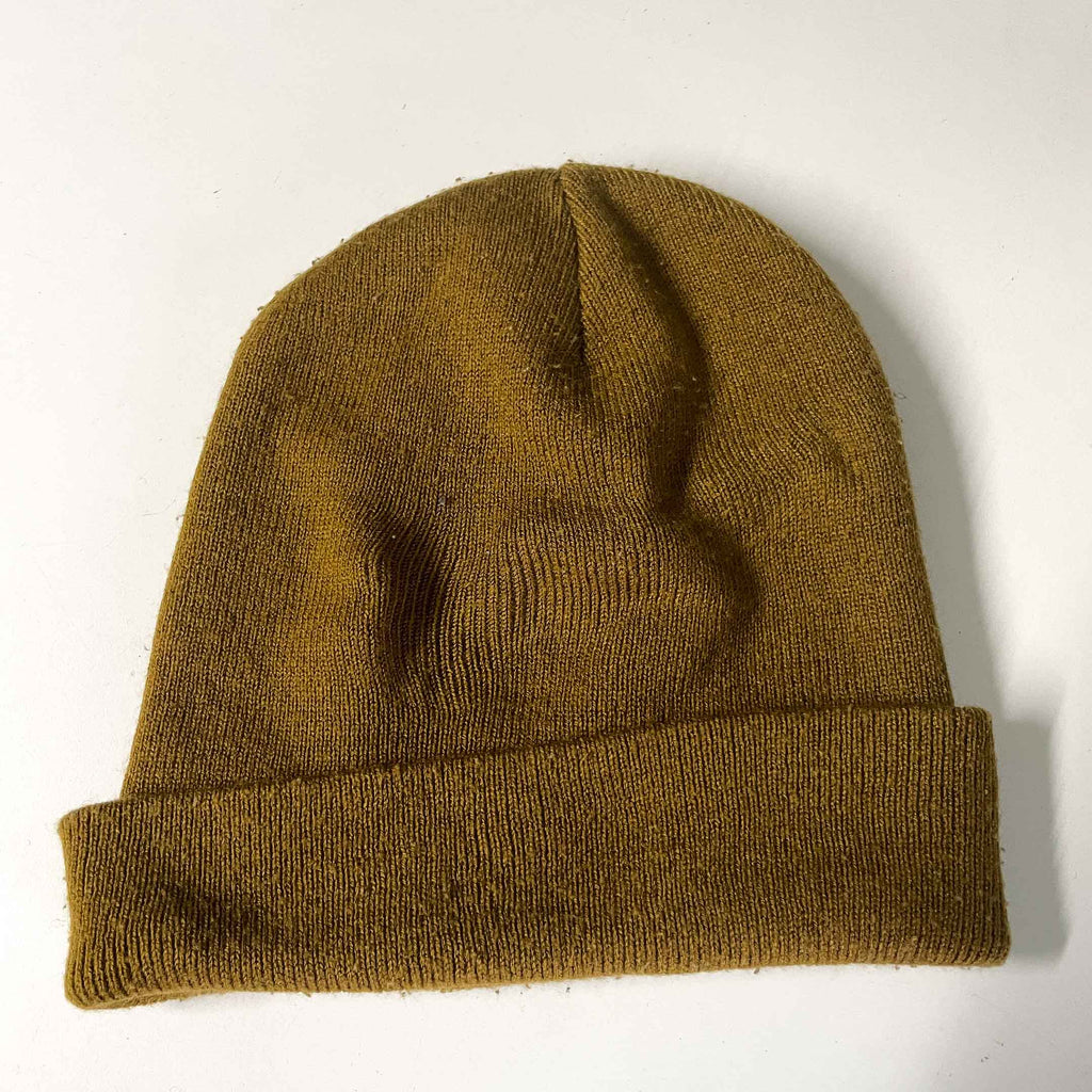 Vintage brown cotton winter unisex Carhartt logo print beanie| SKU 6343