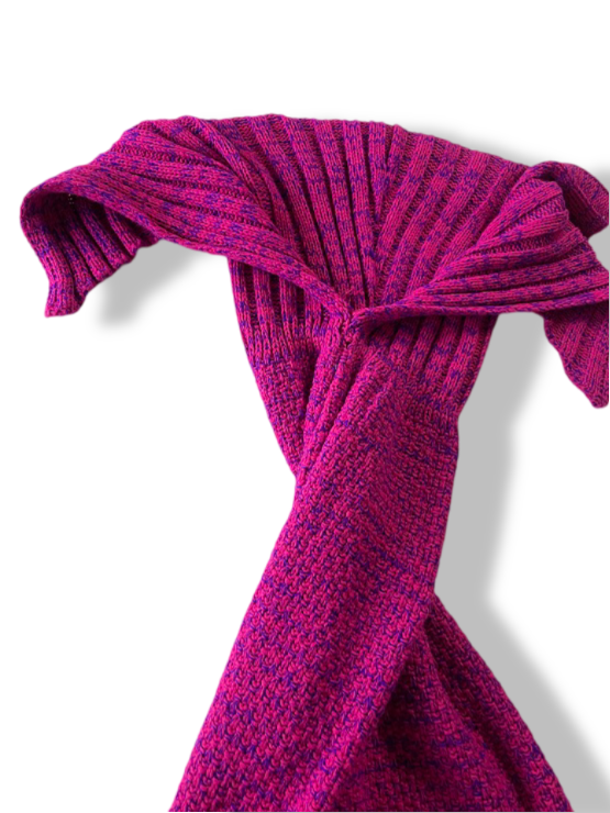 Vintage women's purple off-shoulder knitted midi dress in M|L54 W9|SKU 4840