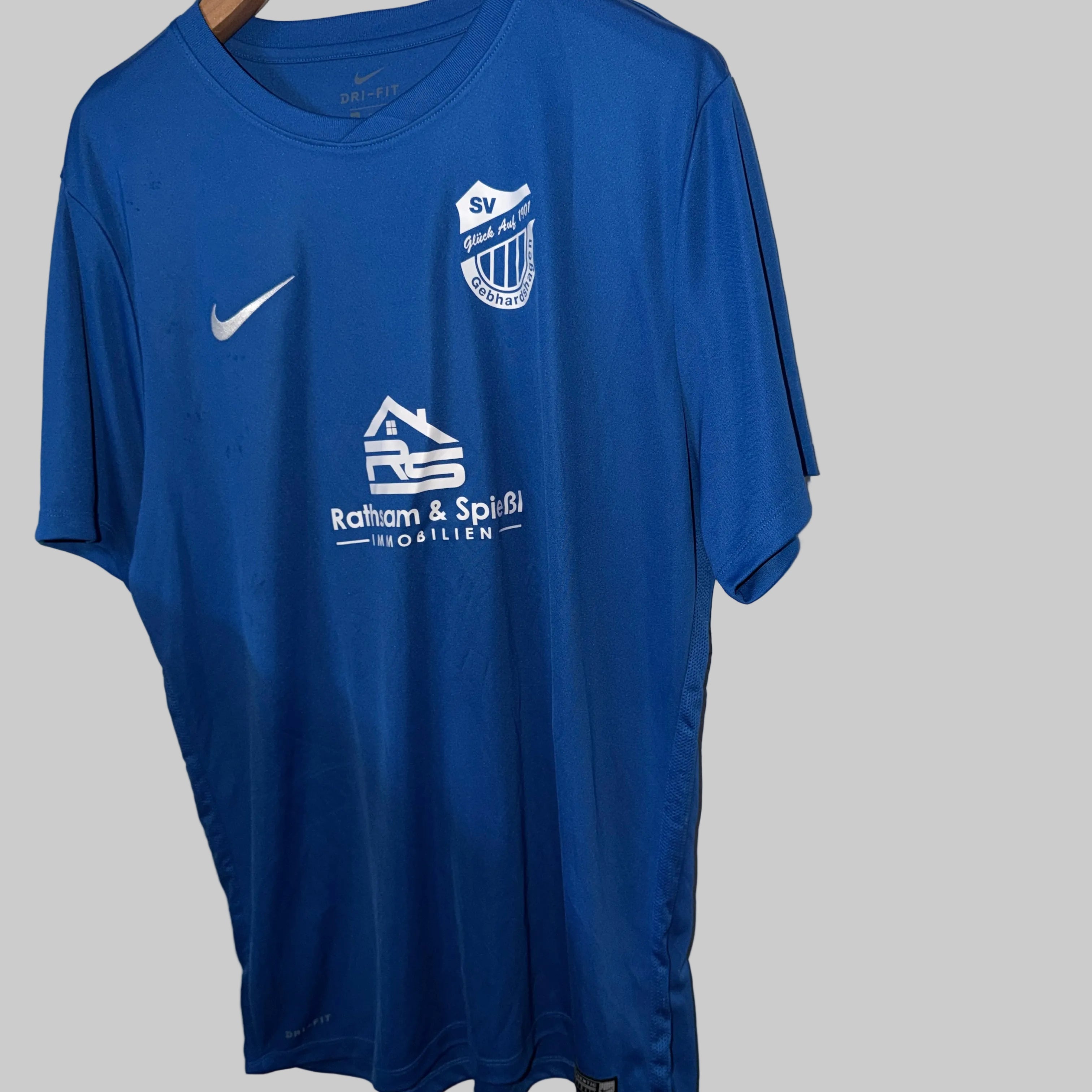 Vintage Nike Dri-FIT SV Glück Auf Gebhardshagen Football Jersey - Blue Size XXL