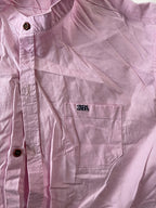 Vintage men's Zara pink short sleeve regular fit shirt in L| L29 W21|SKU 4841