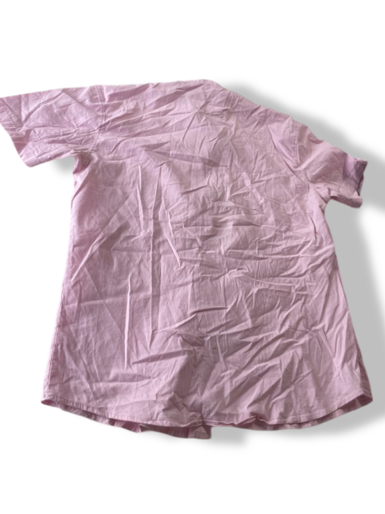 Vintage men's Zara pink short sleeve regular fit shirt in L| L29 W21|SKU 4841