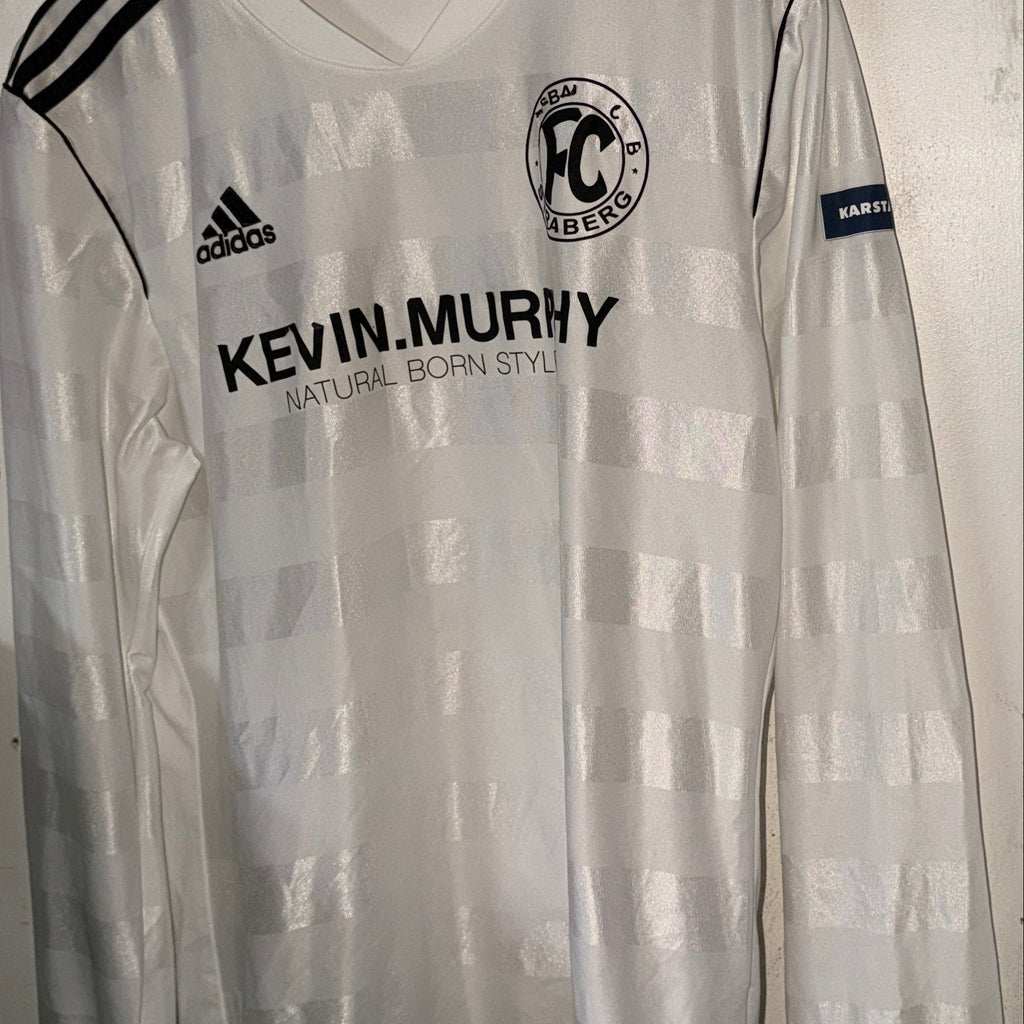 Vintage men long-sleeve soccer Home white jersey Adidas FC Straberg in M