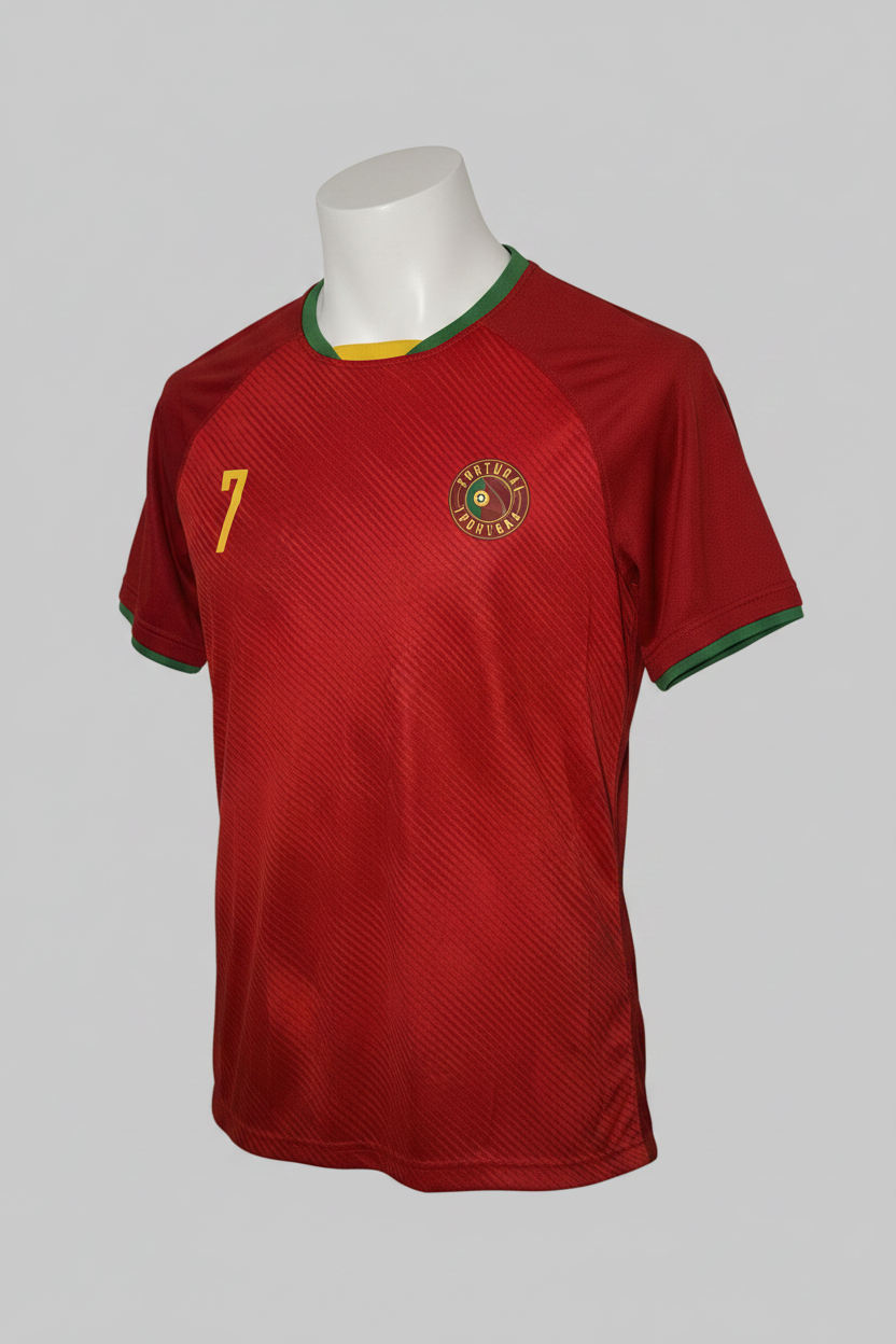 Vintage men red & green H&M Portugal No. 7 printed football shirt SIZE S SKU. 7474