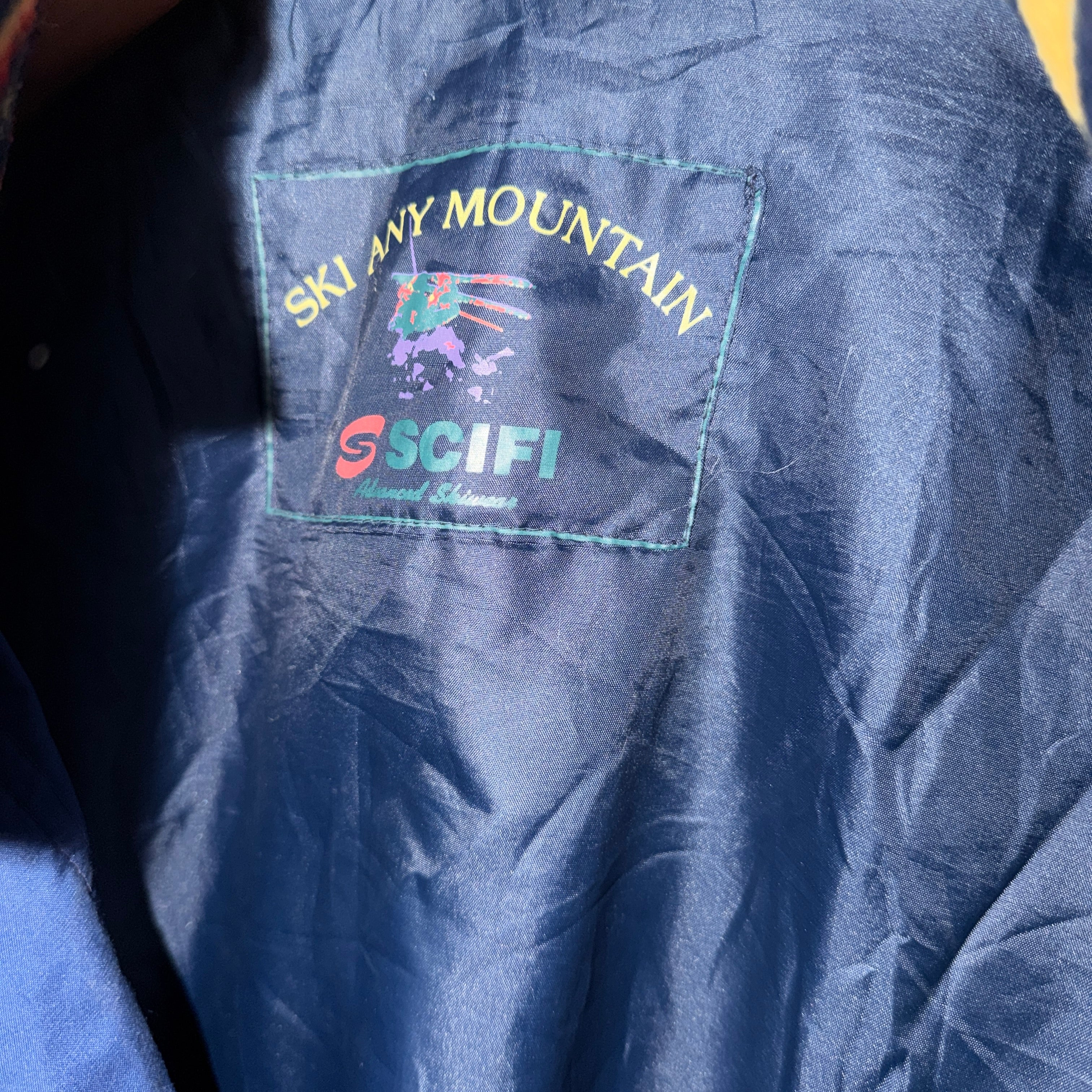 80s Vintage Scifi Ski Jacket - Blue/Teal Colorblock Size XL