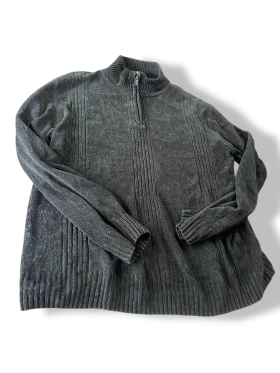 Vintage men's Blue star grey 1/4 zip high neck sweatshirt in XL| L30 W23|SKU 4844