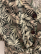 Vintage grey leaf print women's Cropped top size 14