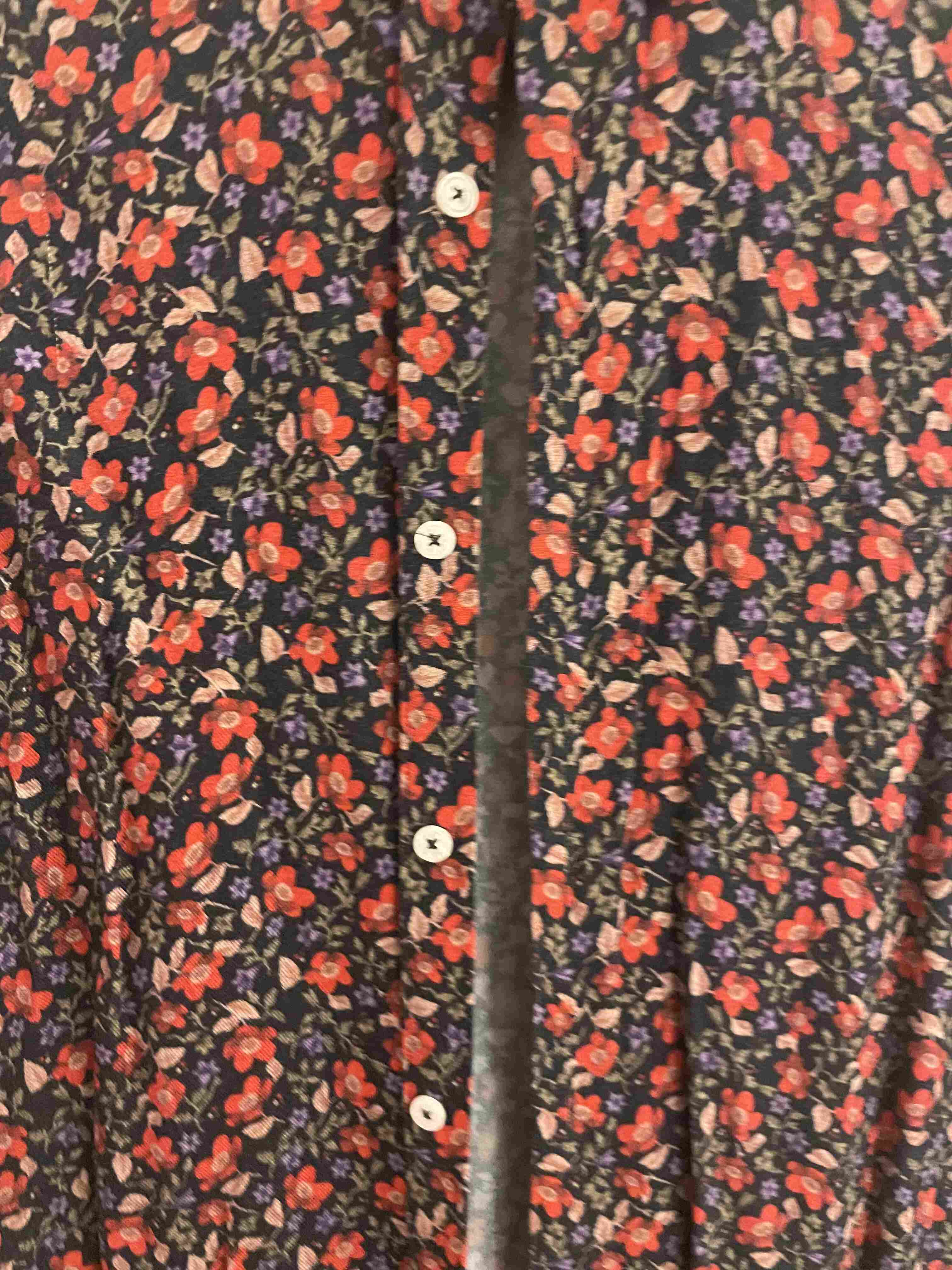 Vintage zara man red floral print small long sleeve shirt