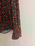 Vintage zara man red floral print small long sleeve shirt