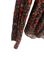 Vintage zara man red floral print small long sleeve shirt