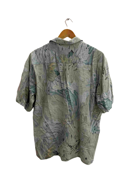 Vintage Mario's abstract festival print blue shirt size M