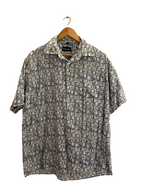 Vintage Biaginni white square print large shirt