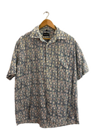 Vintage Biaginni white square print large shirt