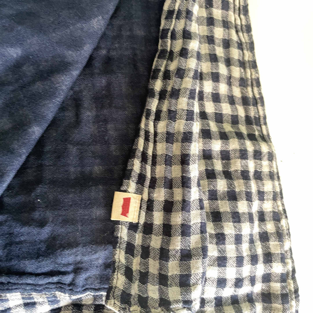 Vintage women Navyblue Levi's plaid scarf|L40 W40|SKU 6370