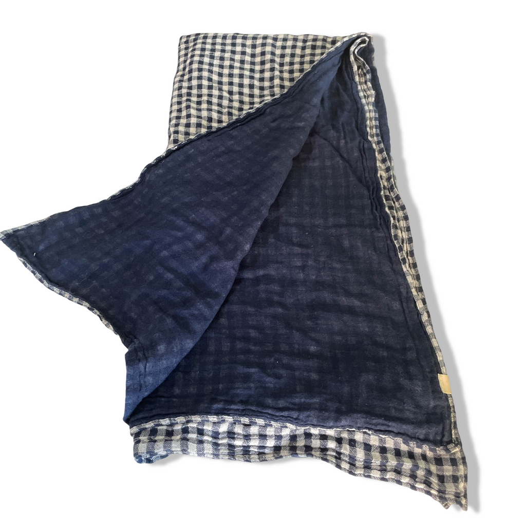 Vintage women Navyblue Levi's plaid scarf|L40 W40|SKU 6370