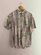 Vintage cream festive abstract print medium mens shirt