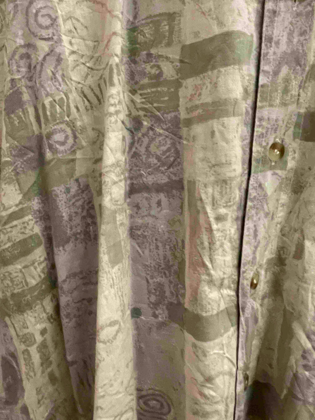 Vintage cream festive abstract print medium mens shirt