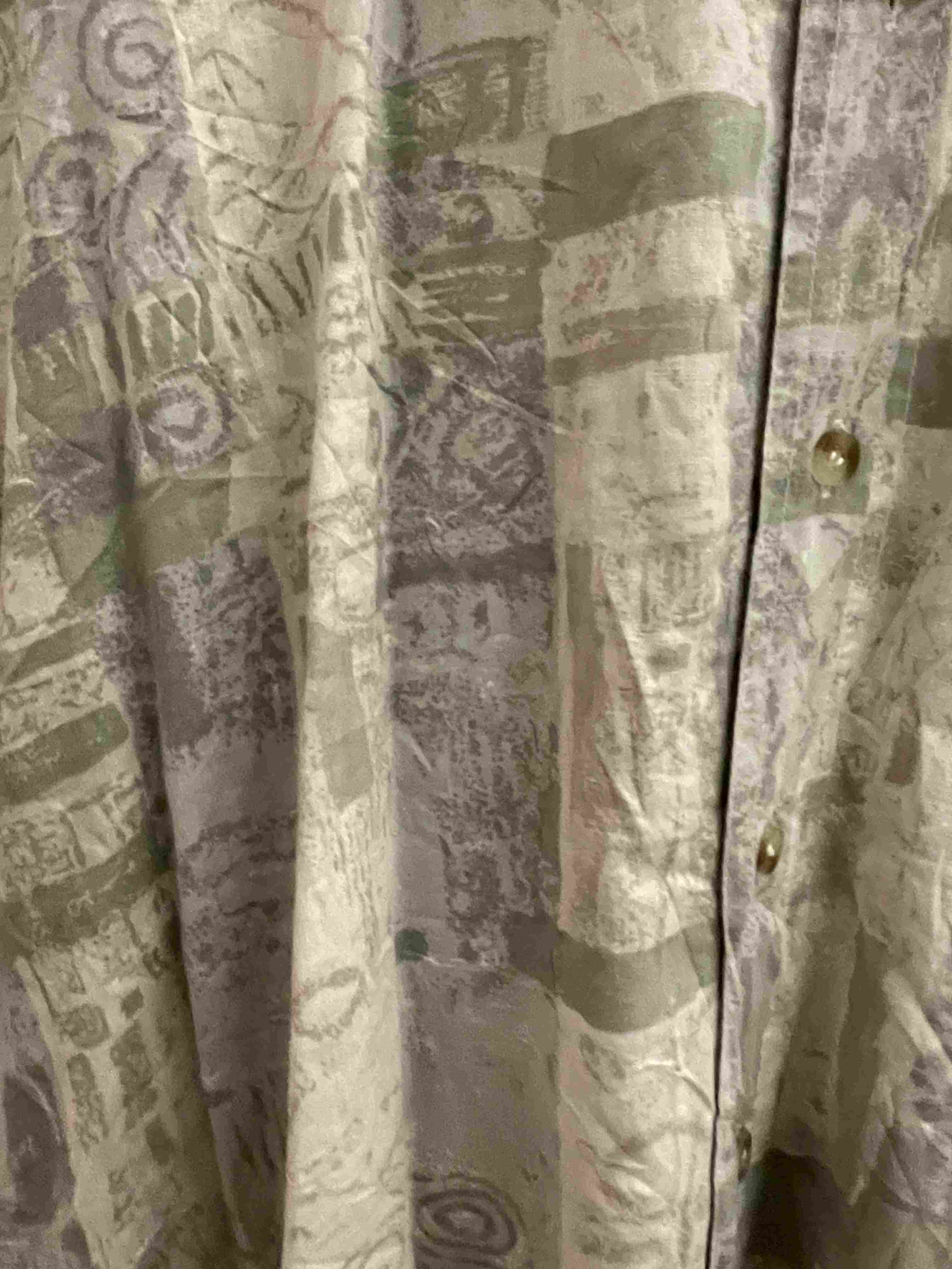 Vintage cream festive abstract print medium mens shirt