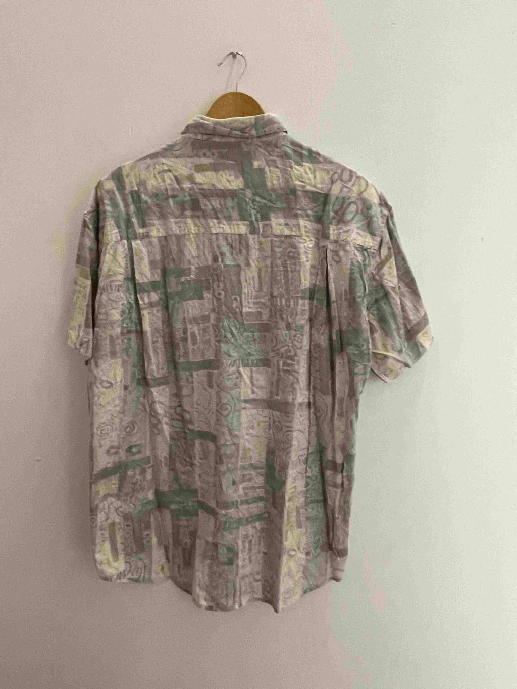 Vintage cream festive abstract print medium mens shirt